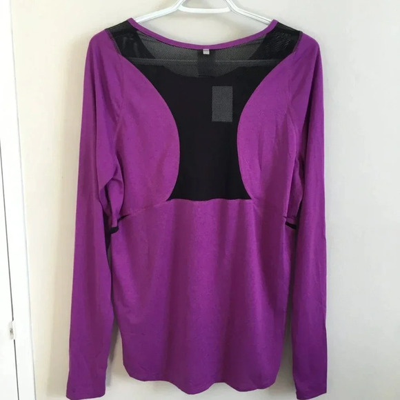 Nike Dri-Fit Purple  & Black Mesh Activewear Top Sz M - Picture 2 of 10